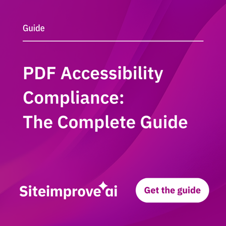 Siteimprove.ai guide for PDF Accessibility Compliance: The Complete Guide.