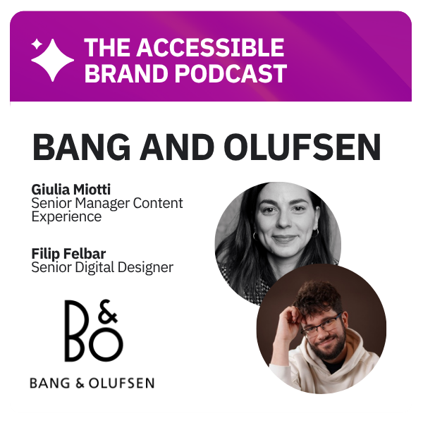 Siteimprove podcast episode 5 featuring Giulia Miotti, Senior Manager Content Experience, and Filip Felbar, Senior Digital Designer, from Bang and Olufsen.