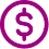 Plum icon of a dollar sign representing finance.